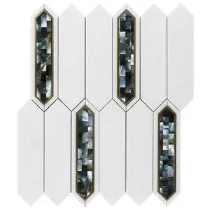 Madelyn Black Pearl - White Thassos- Black Pearl & Brass