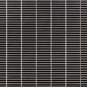 Motek Black 1x4" Tri-Stacked Glossy Porcelain Mosaic Tile