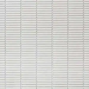 Motek Snow White 1x4" Tri-Stacked Glossy Porcelain Mosaic Tile