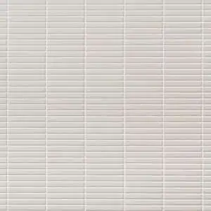 Motek White 1x4" Tri-Stacked Glossy Porcelain Mosaic Tile