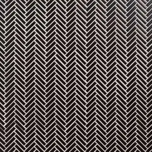 Motek Black 1x2" Herringbone Matte Porcelain Mosaic Tile