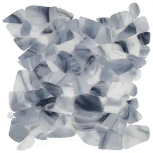 OasisGlass Blue Frosted Glass Mosaic Tile
