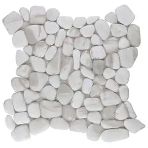 OasisGlass White Frosted Glass Mosaic Tile