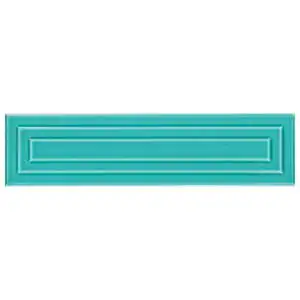Retouch Frame Teal Green 4.5x18 3D Crackled Glossy Ceramic Tile