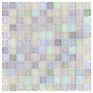 Riverton Glacier White 1x1 Polished Glass Mosaic Tile