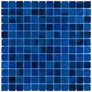 Riverton Lagoon Blue 1x1 Polished Glass Mosaic Tile