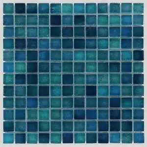 Riverton Tropical Blue 1x1 Polished Glass Mosaic Tile