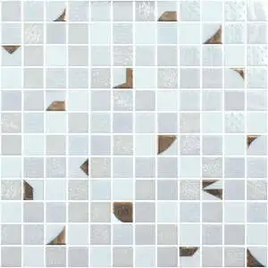 White/Gold 1X1″ Glossy