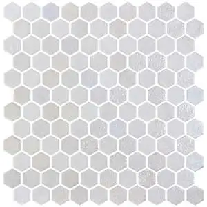 White Hex 1″ Glossy