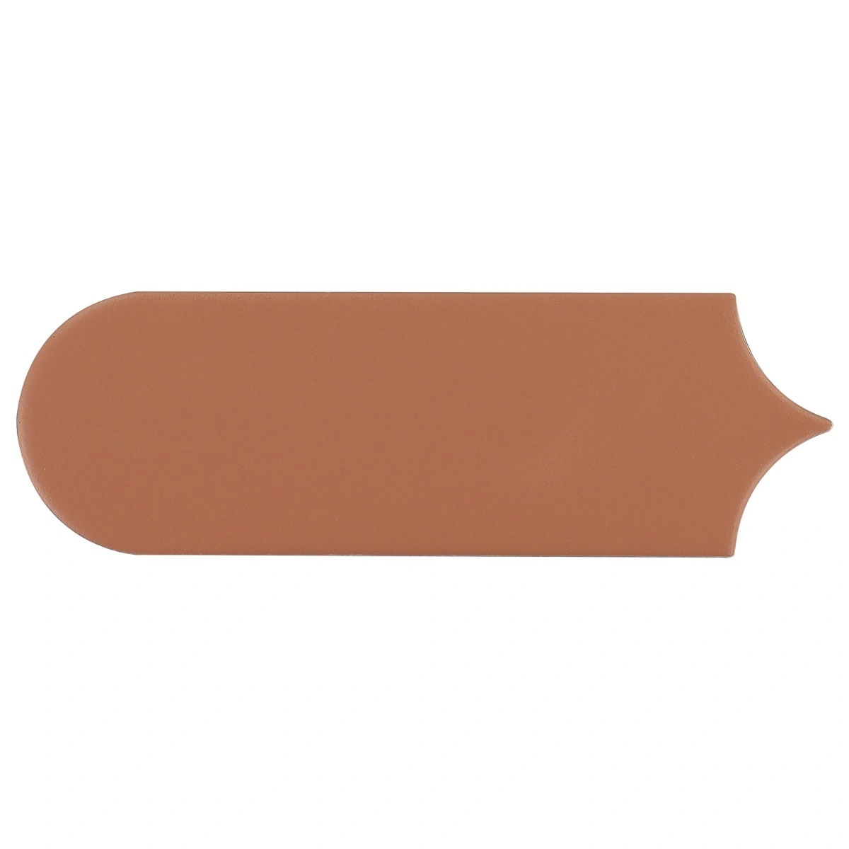 Fan Clay Terracotta 3x8 Fishscale Matte Ceramic Wall Tile