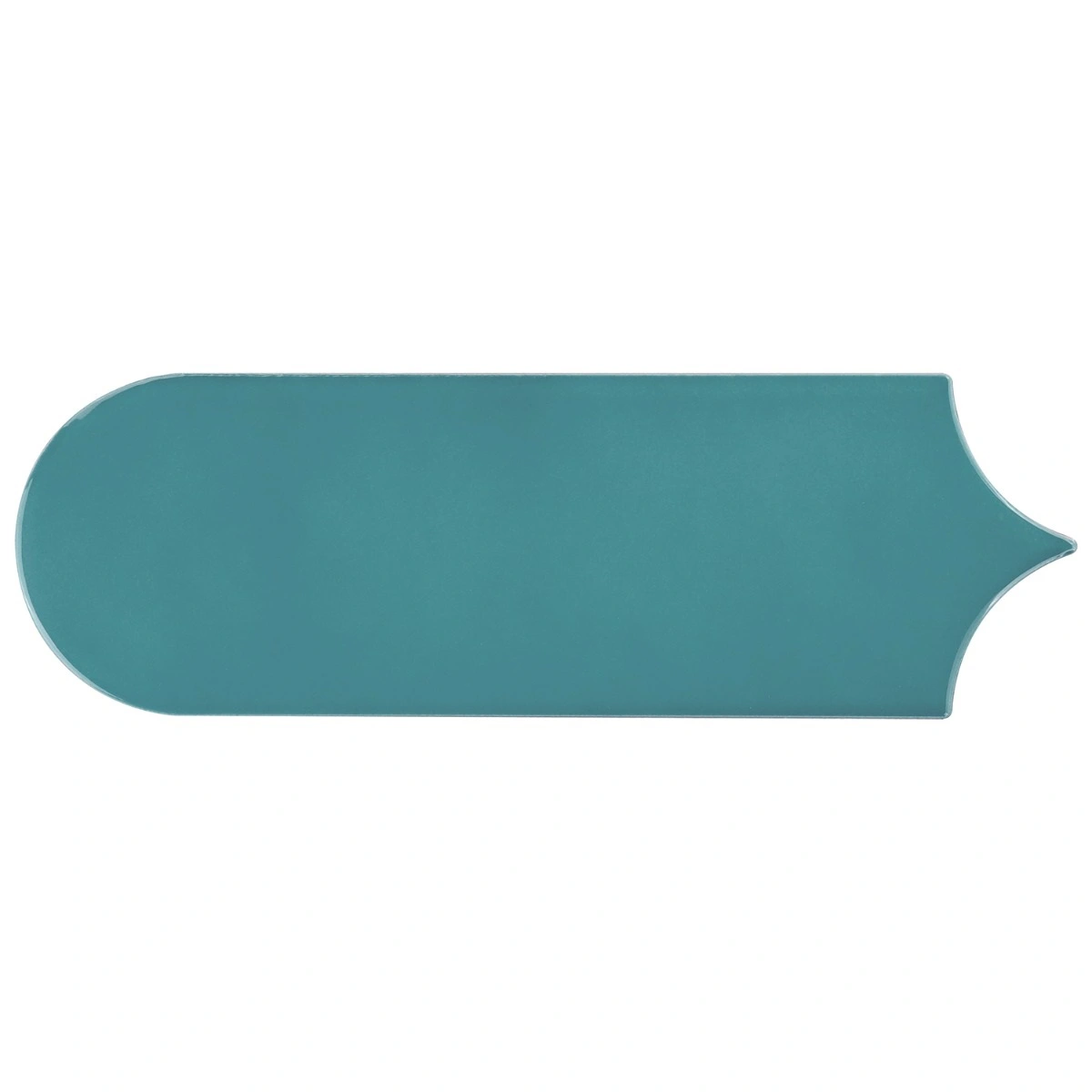 Fan Teal Blue 3x8 Fishscale Mixed Finishes Ceramic Wall Tile