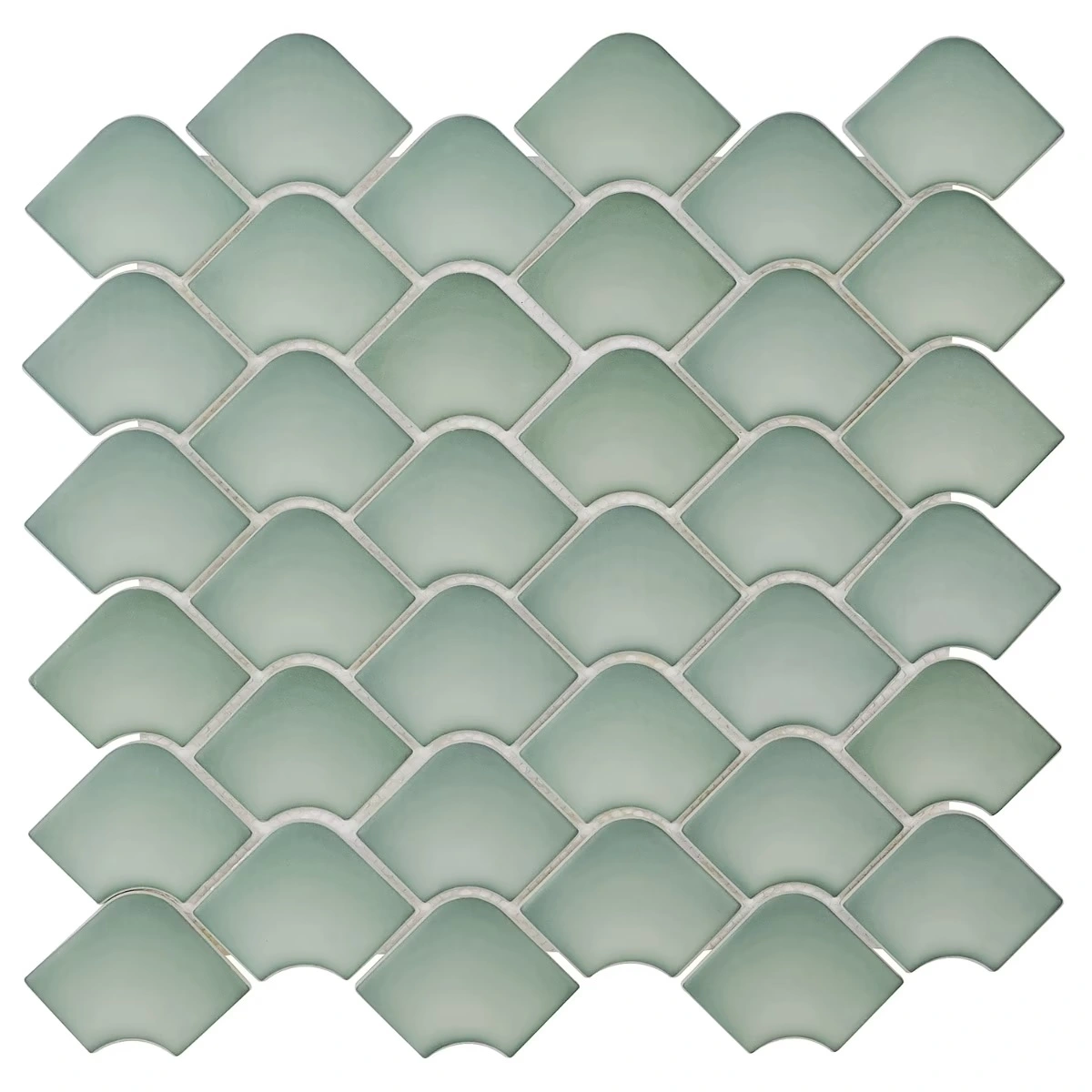 Juniper Green 2x3 Fishscale Matte Glass Mosaic Tile
