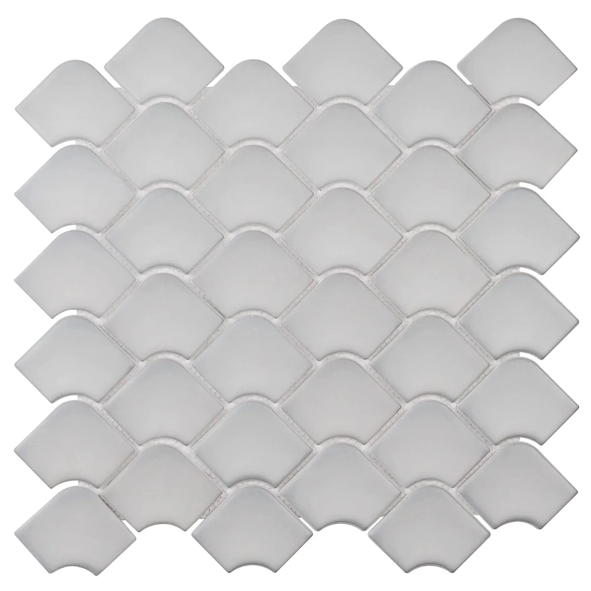 Juniper Gray 2x3 Fishscale Matte Glass Mosaic Tile
