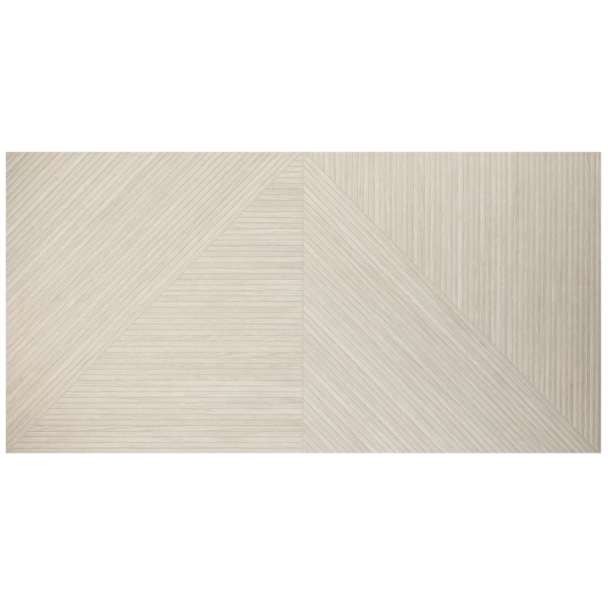 Lounge Ash Beige 24x48 Ribbed Matte Fluted Porcelain Wood Look T