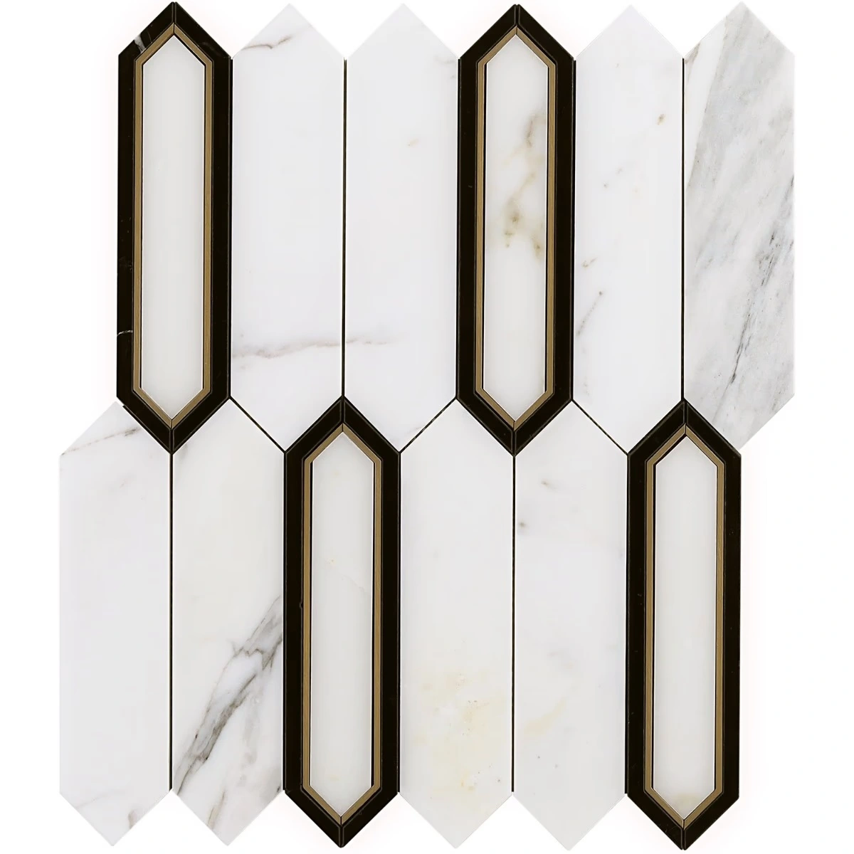 Madelyn Calacatta - Marquina- Calacatta & Brass Polished Marble
