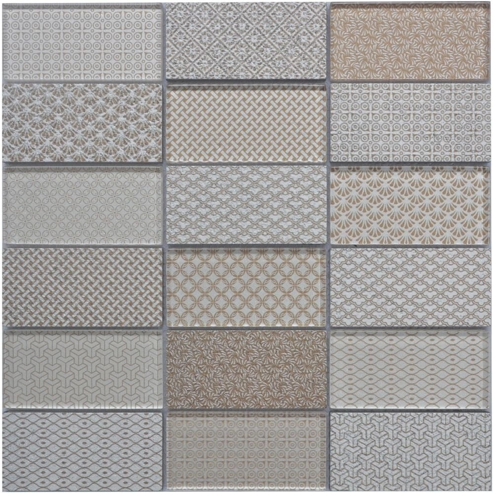 4X2 Glass/Trav Linen Multi-Texture