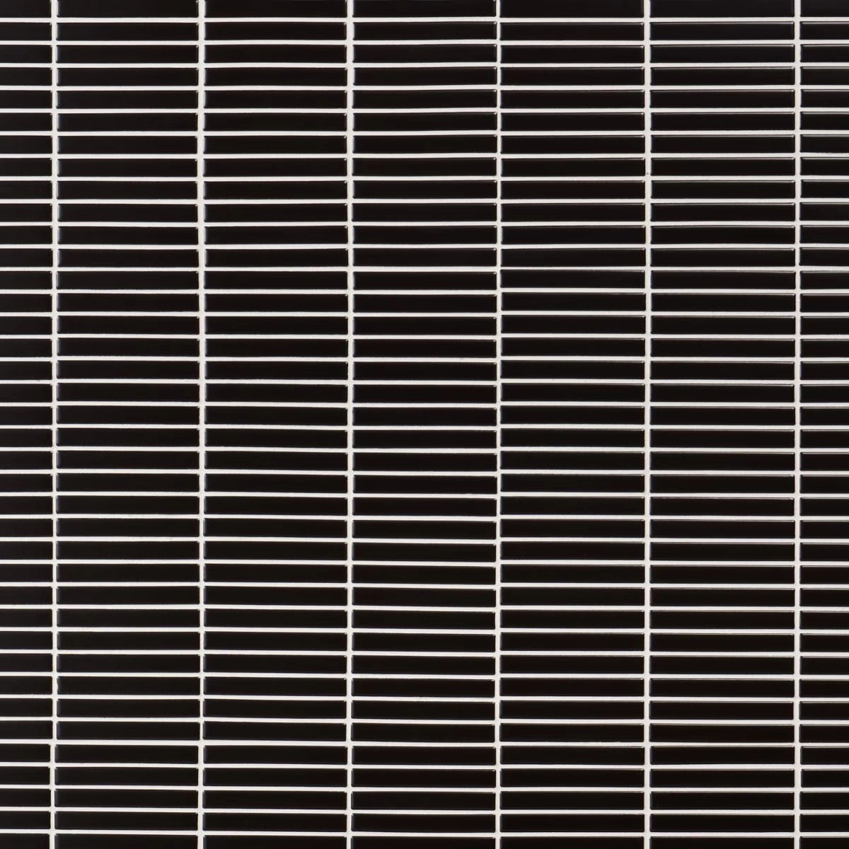 Motek Black 1x4" Tri-Stacked Matte Porcelain Mosaic Tile