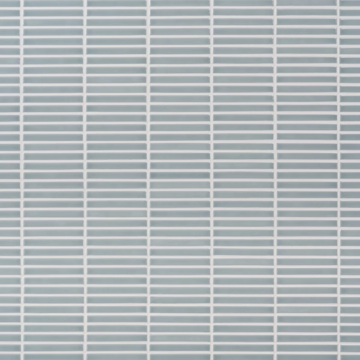 Motek Sky Blue 1x4" Tri-Stacked Glossy Porcelain Mosaic Tile