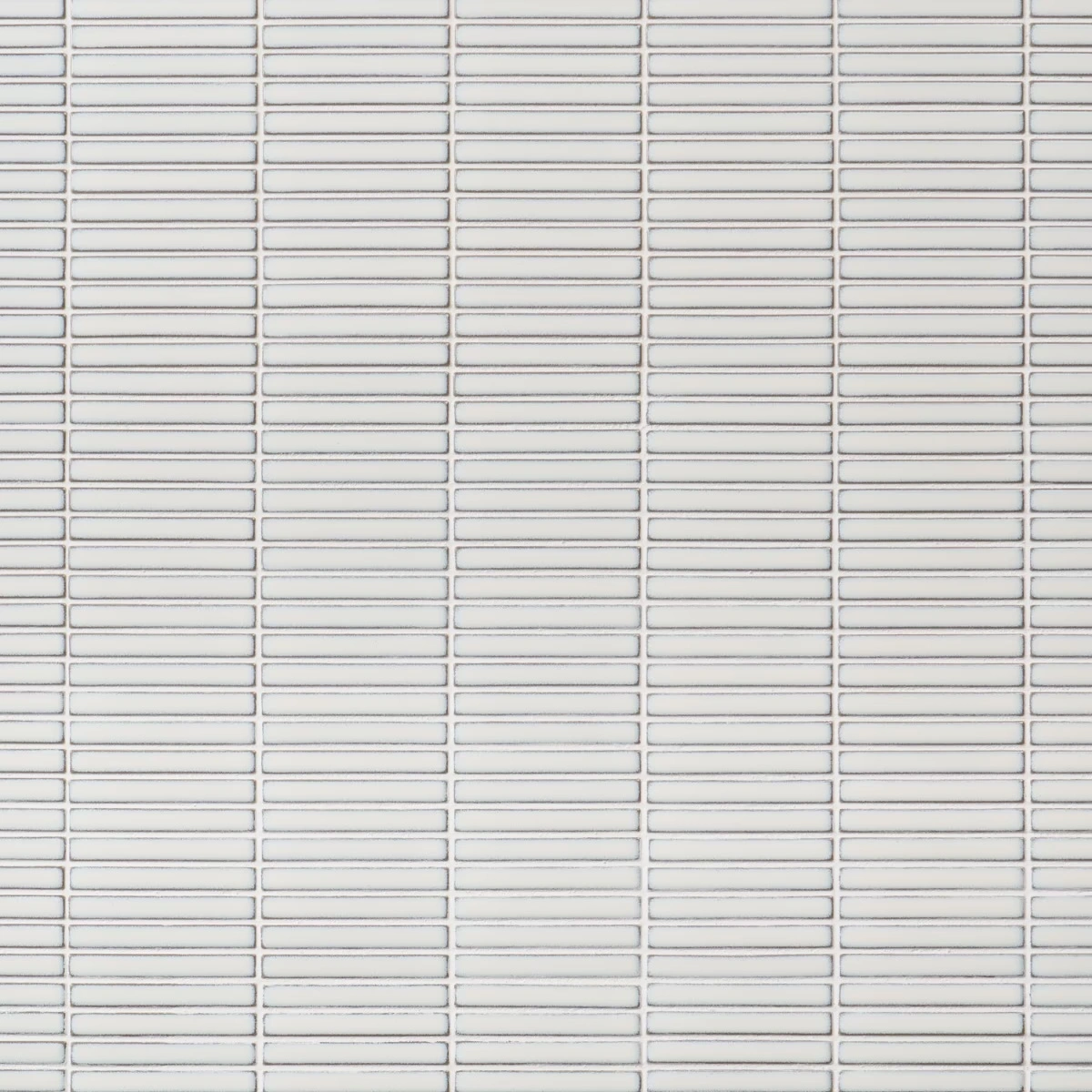 Motek Snow White 1x4" Tri-Stacked Glossy Porcelain Mosaic Tile