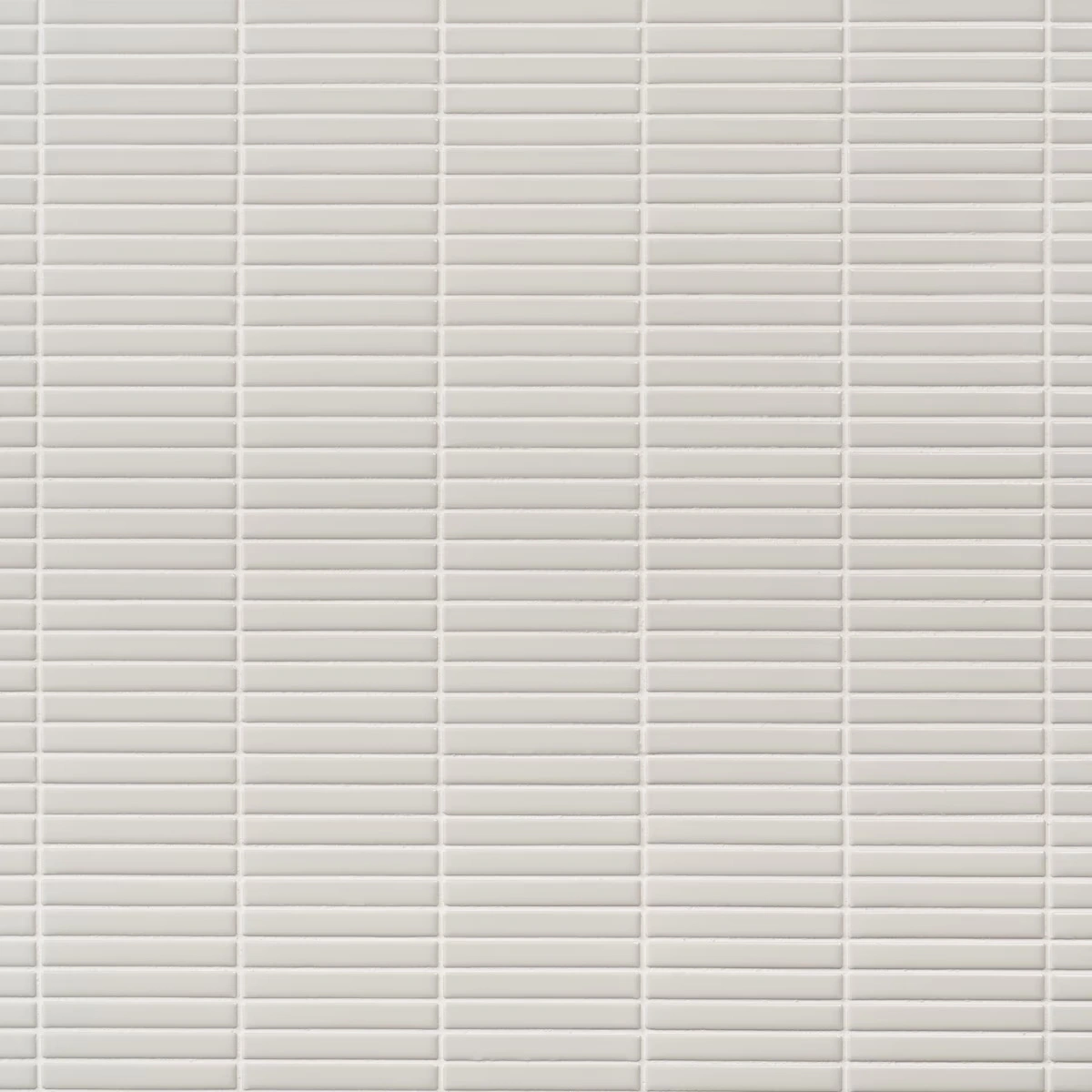 Motek White 1x4" Tri-Stacked Glossy Porcelain Mosaic Tile