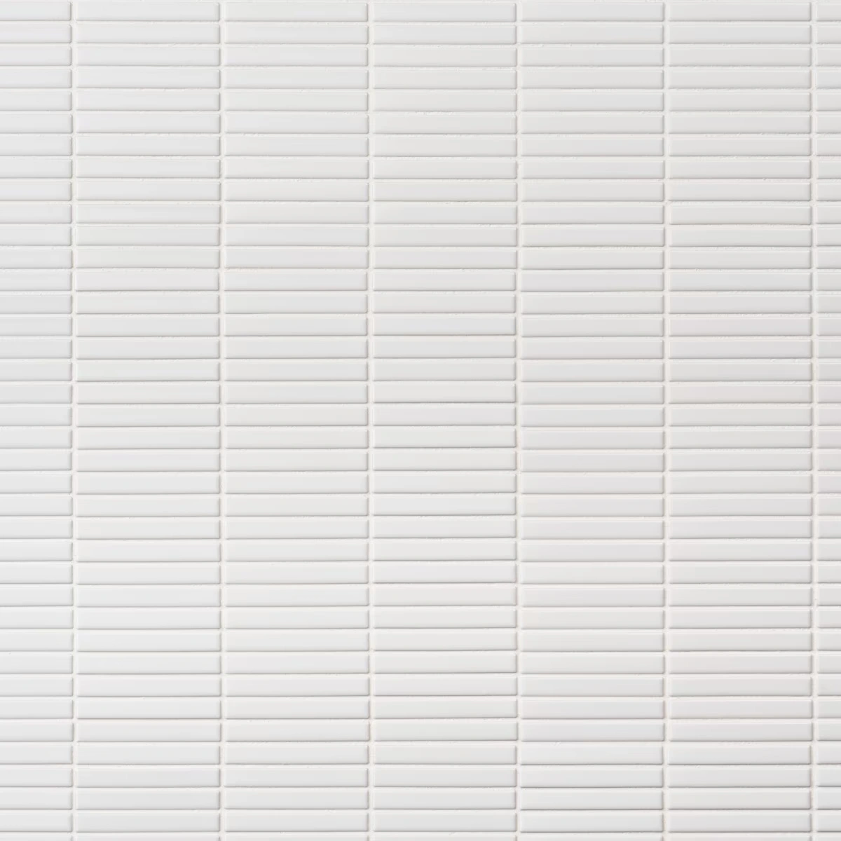 Motek White 1x4" Tri-Stacked Matte Porcelain Mosaic Tile