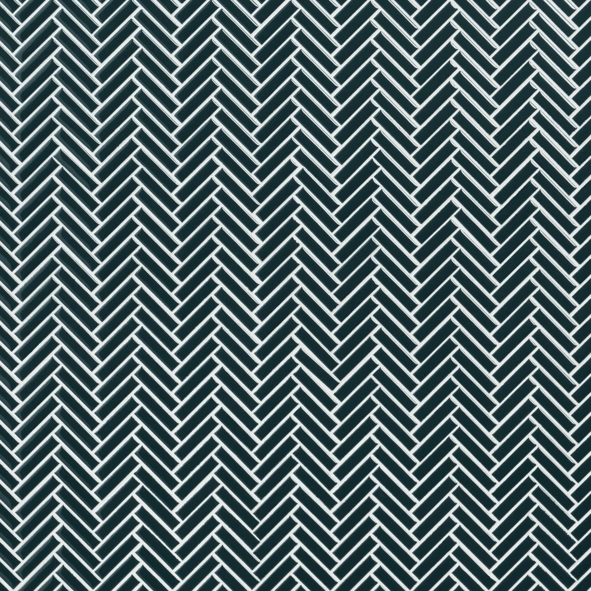 Motek Emerald Green 1x2" Herringbone Glossy Porcelain Mosaic Til