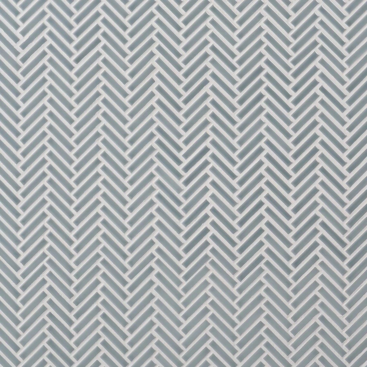 Motek Sky Blue 1x2" Herringbone Glossy Porcelain Mosaic Tile