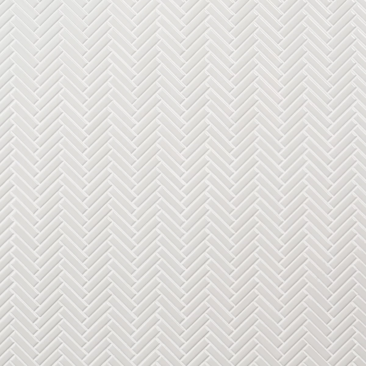 Motek White 1x2" Herringbone Glossy Porcelain Mosaic Tile
