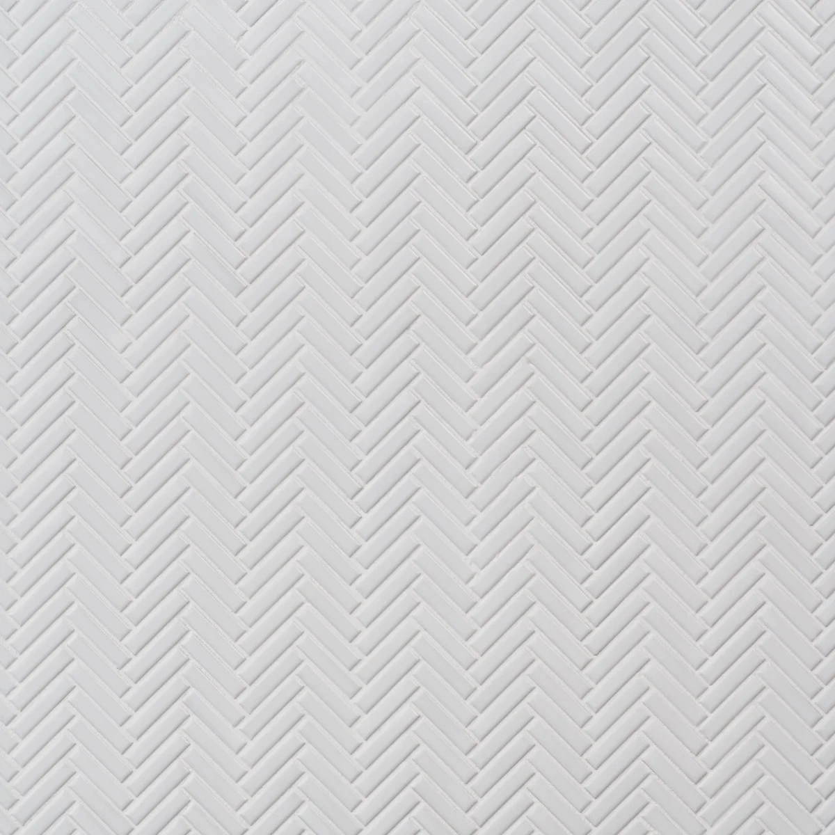 Motek White 1x2" Herringbone Matte Porcelain Mosaic Tile