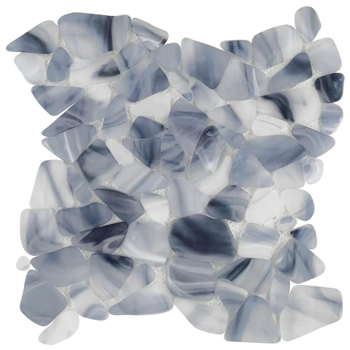 OasisGlass Blue Frosted Glass Mosaic Tile