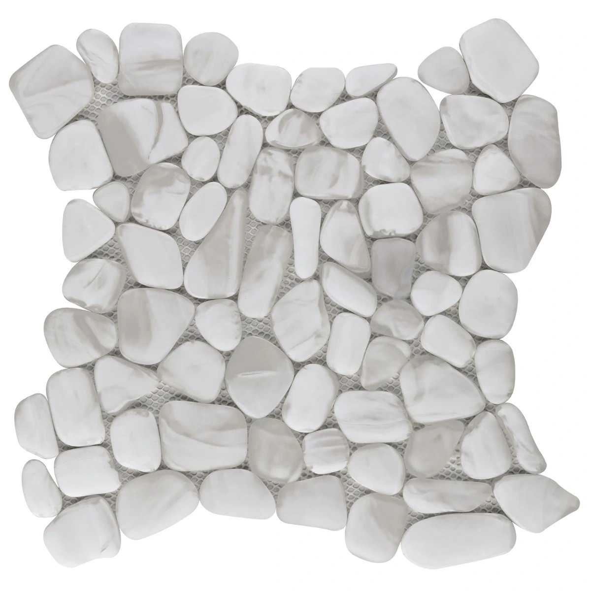 OasisGlass White Frosted Glass Mosaic Tile