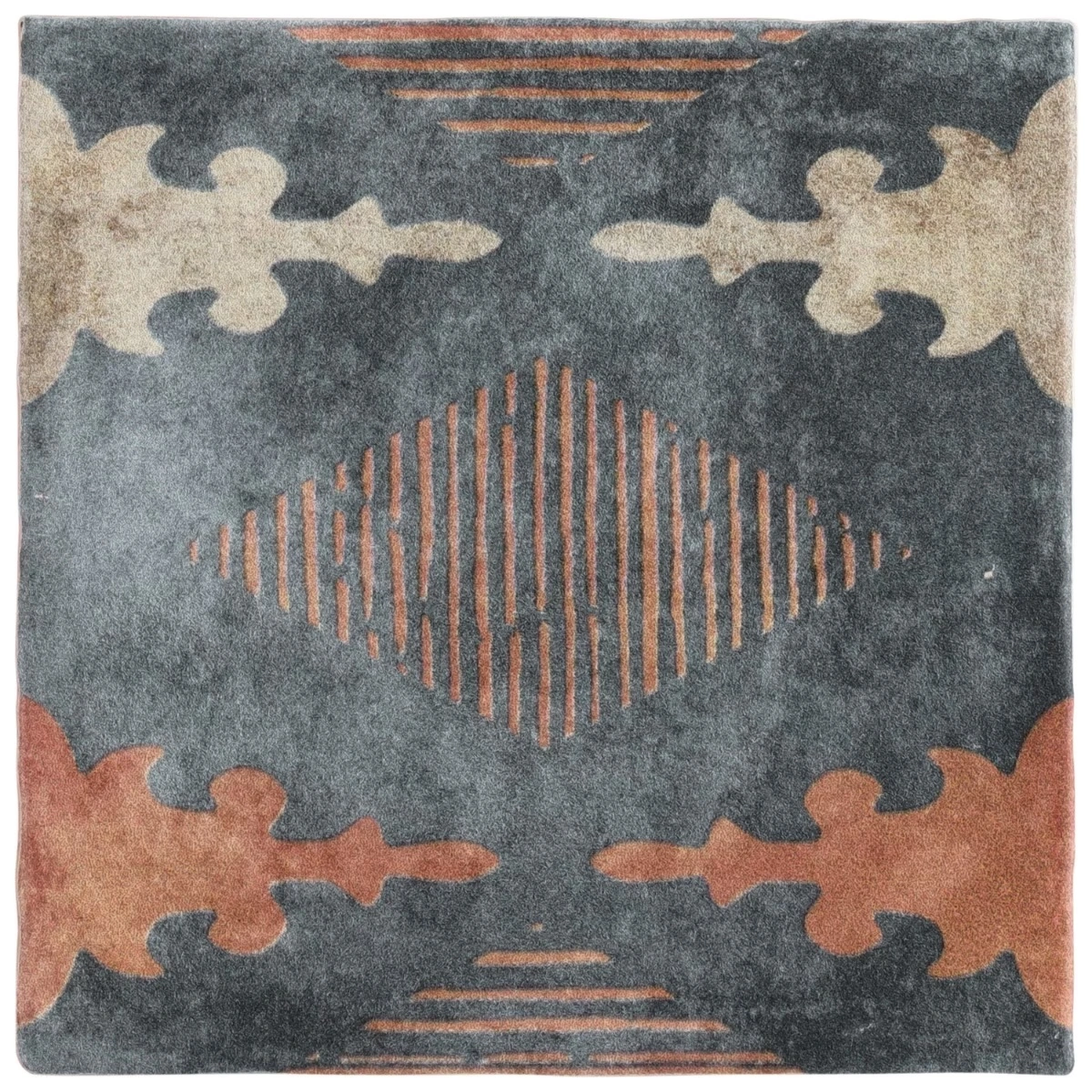 Paula Purroy Como Aztec Blue Terracotta 5x5 Matte Ceramic Tile