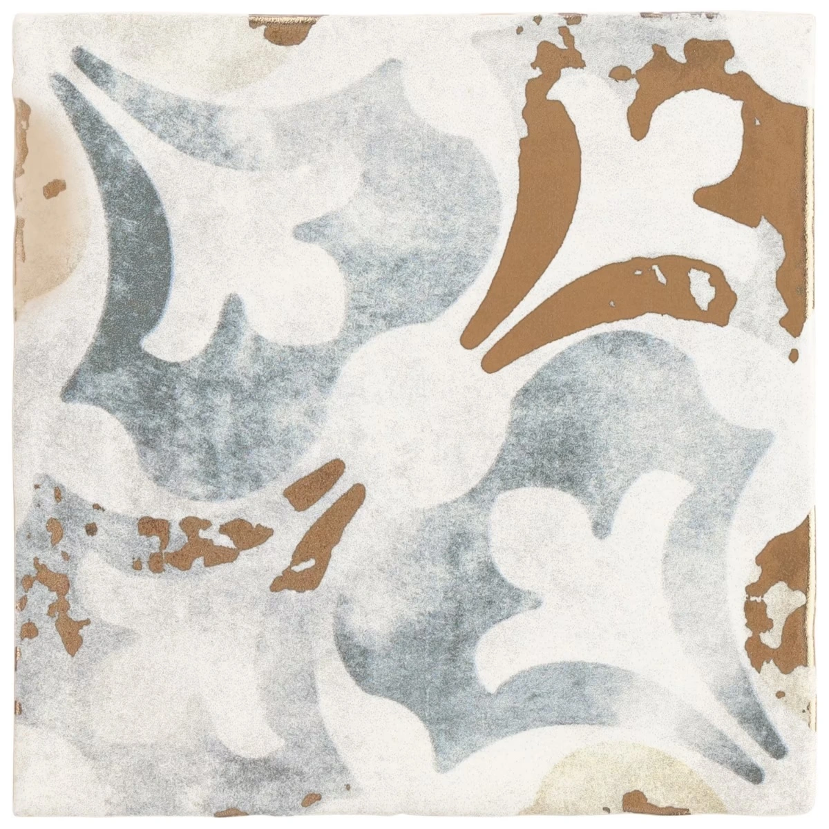 Paula Purroy Como Bossa Blue Gray with Gold 5x5 Matte Ceramic