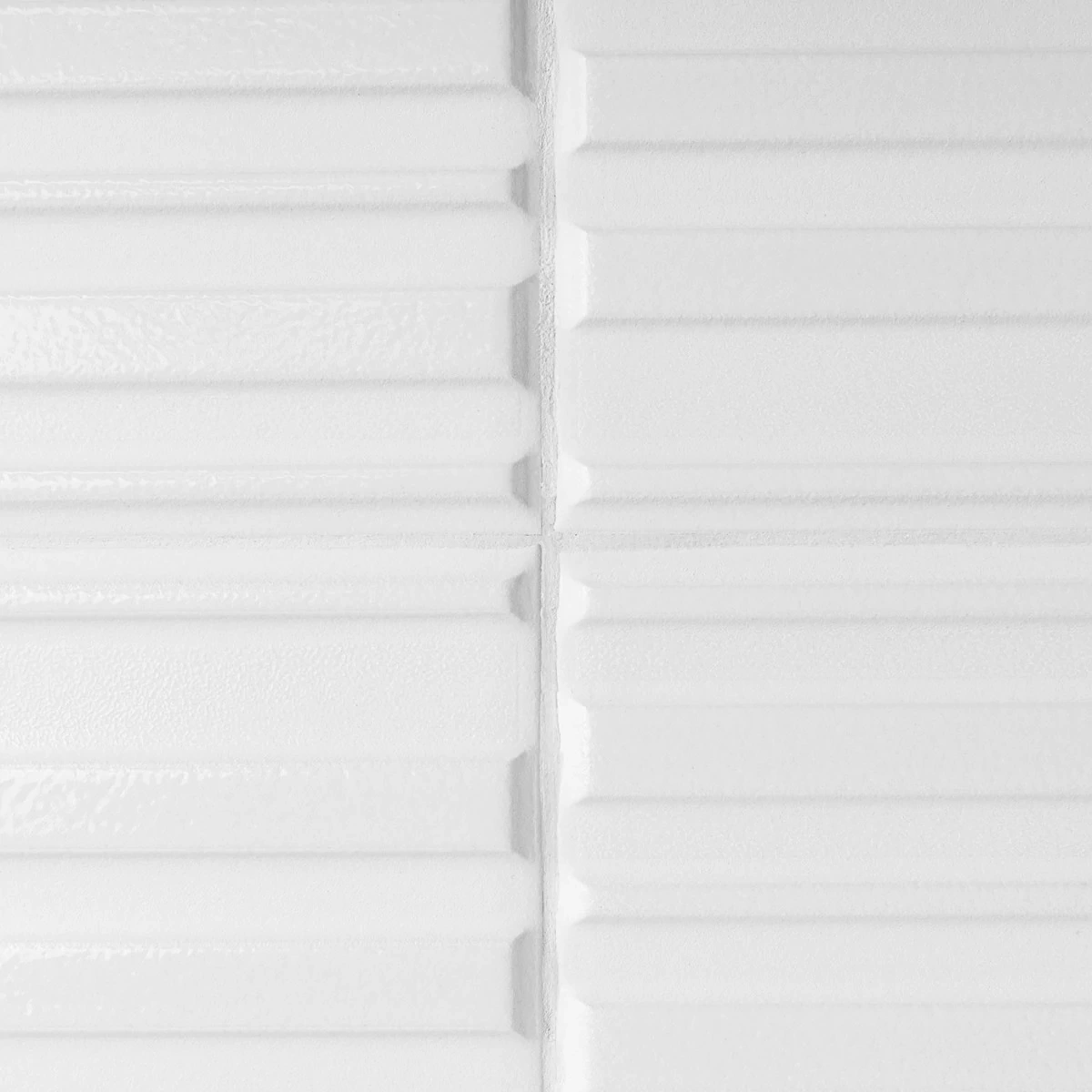 Ras White 8x16 3D Glossy and Matte Mixed Finish Ceramic Tile