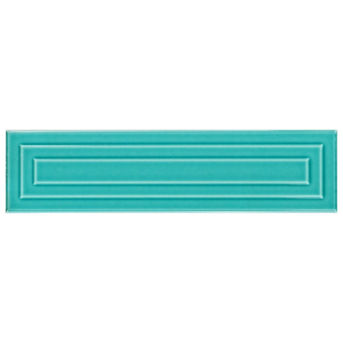 Retouch Frame Teal Green 4.5x18 3D Crackled Glossy Ceramic Tile