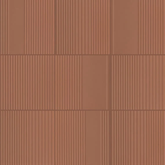 Warm Terracotta Square Ripple Mix