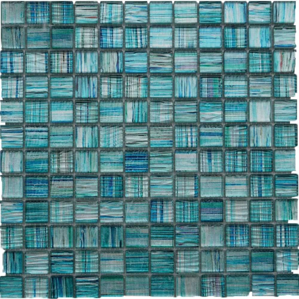 Sea Green 1X1 Mosaic Multi-Texture - glass tile Ripple collection by ...