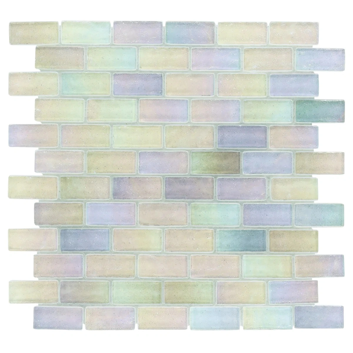 Riverton Glacier White 1x2 Polished Glass Mosaic Tile