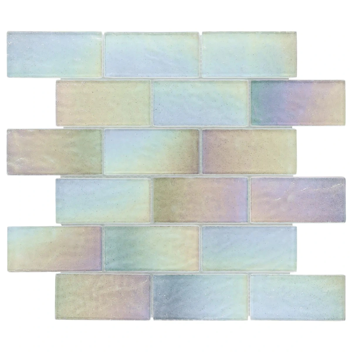 Riverton Glacier White 2x4 Polished Glass Mosaic Tile