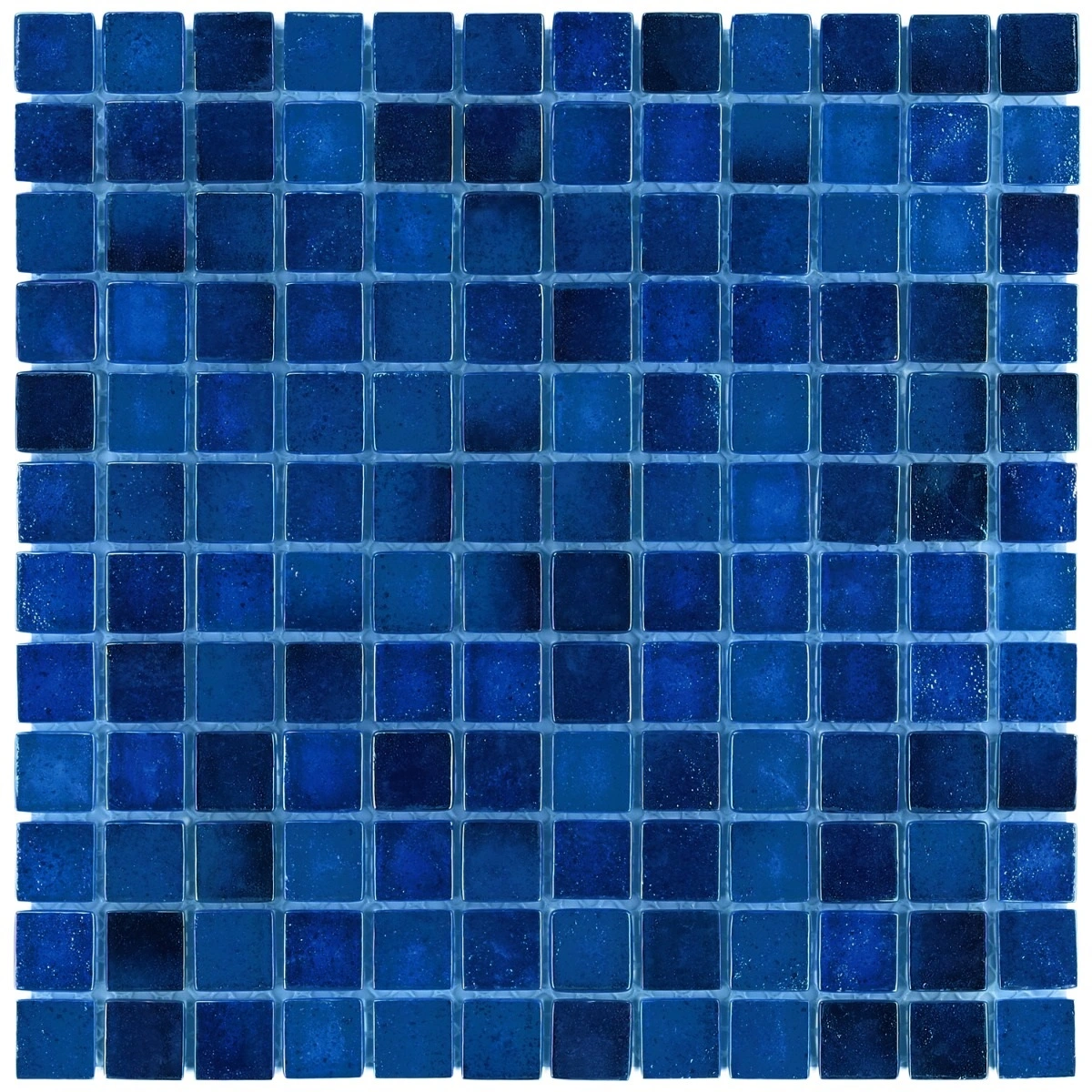 Riverton Lagoon Blue 1x1 Polished Glass Mosaic Tile