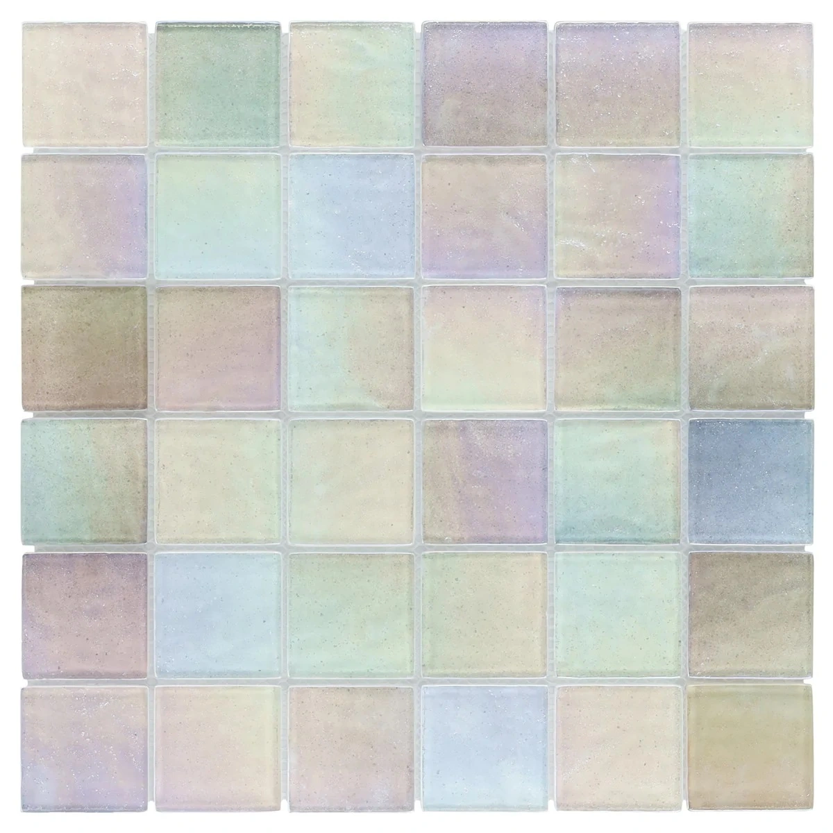 Riverton Glacier White 2x2 Polished Glass Mosaic Tile
