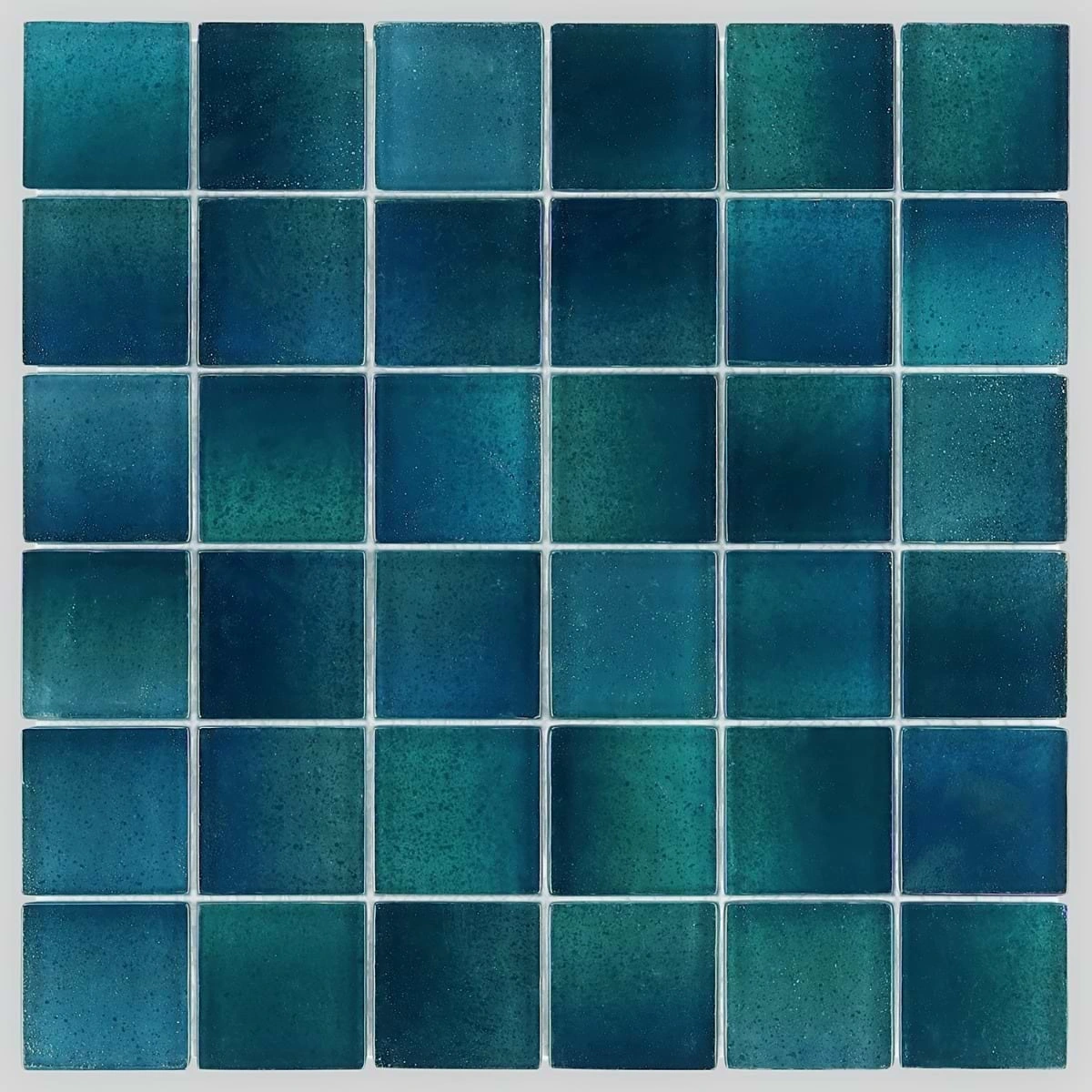 Riverton Tropical Blue 2x2 Polished Glass Mosaic Tile