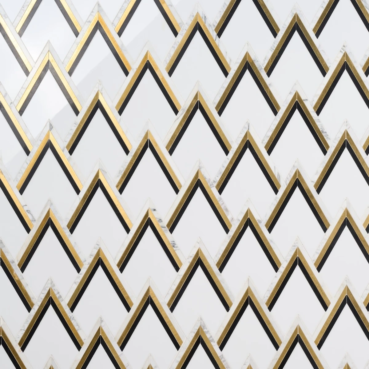 Vanessa DeLeon Nero White Black and Gold 6" Polished Marble