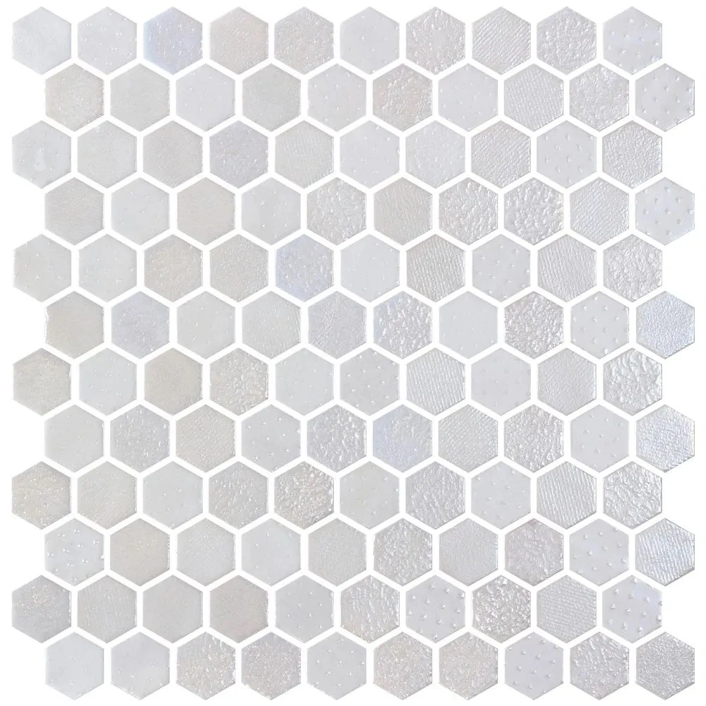 White Hex 1″ Glossy