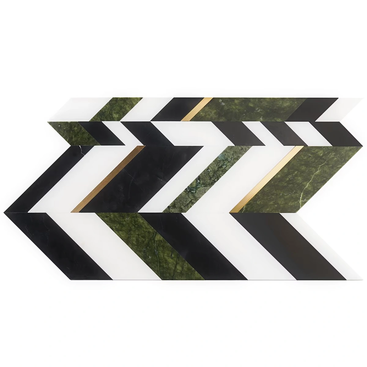 Zayden Verde Jade - Nero Marquina- White Thassos- Dandong Green