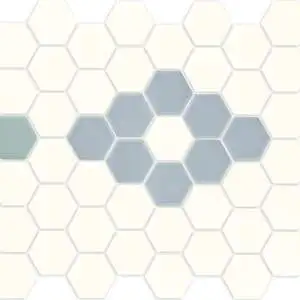 Seashore Seafoam White Hexagon