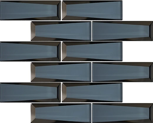 Metallic Mirror Glass Navy Blue