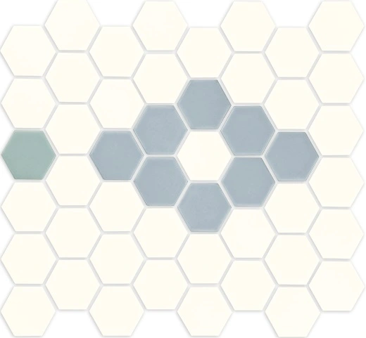 Seashore Seafoam White Hexagon