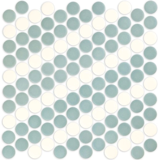 Seashore Seaspray Green 1" Penny Mosaic