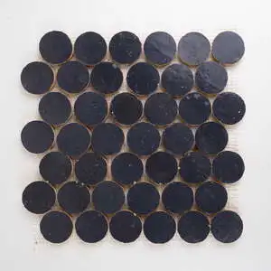 Zellige Evolution Indigo Mist Circle Mosaic